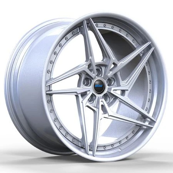 Hyper Silver Center Multi Spoke Aluminum Alloy Rims 2 Piece 19 20 21 Inch 488 GTB Car Wheels
