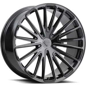 20″ BLAQUE DIAMOND WHEELS BD-715 GLOSS BLACK FINISH RIMS