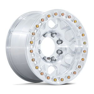 17″ KMC WHEELS KM239 IMPACT BEADLOCK MACHINED FINISH RIMS