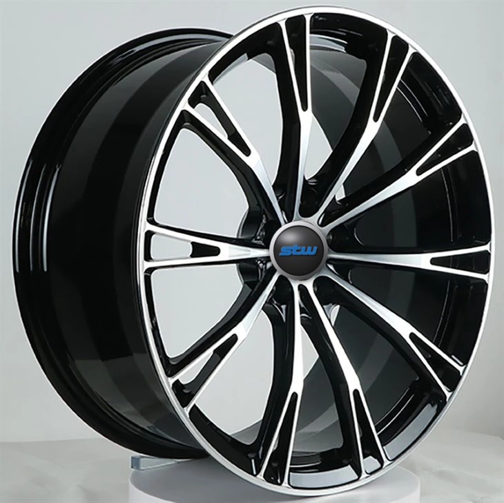 Audi RS7 21x11.5 Forged Rims Gloss Black+Diamond Machine Face