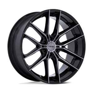22″ NICHE WHEELS NC280 PRODIGY 6 GLOSS BLACK WITH DARK TINTED CLEAR FINISH RIMS