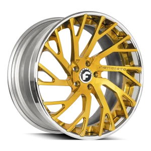 22″ FORGIATO WHEELS SINCRO-ECL GOLD OVER CHROME FACE WITH CHROME LIP FORGED FINISH RIMS