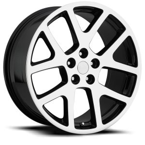 20″ FACTORY REPRODUCTION LX DODGE VIPER WHEELS FR 64 GLOSS BLACK MACHINED FINISH RIMS
