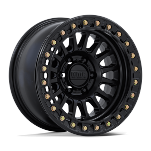17″ KMC WHEELS KM239 IMPACT BEADLOCK MATTE BLACK FINISH RIMS