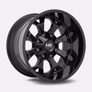22″ HARDROCK WHEELS H711 DEVASTATOR GLOSS BLACK OFF-ROAD RIMS