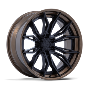 22″ FUEL WHEELS FC404 MUTINY MATTE BLACK GLOSS BRONZE LIP OFF-ROAD FUSION FORGED RIMS