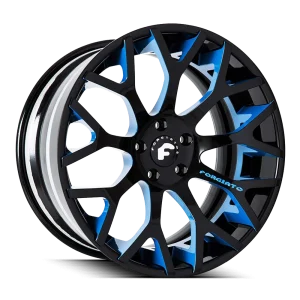 22″ FORGIATO WHEELS DREA-ECL 2-TONE BLACK WITH BLUE WINDOW FORGED FINISH RIMS