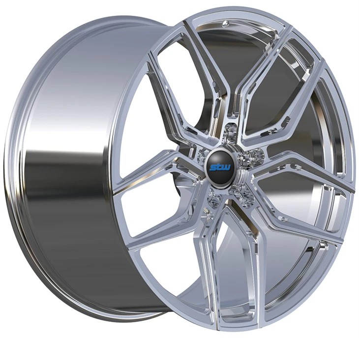 5-130 21x10 And 21x11.5 Chrome 1 Piece Forged Wheels For Porsche Taycan 2023