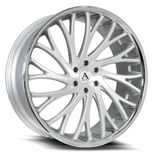 22″ AZAD WHEELS AZV01 BRUSHED SILVER FINISH RIMS