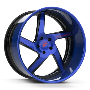20″ FORGIATO WHEELS TWZ-1 2-TONE GLOSS BLACK WITH INDIGO BLUE ACCENTS FORGED FINISH RIMS