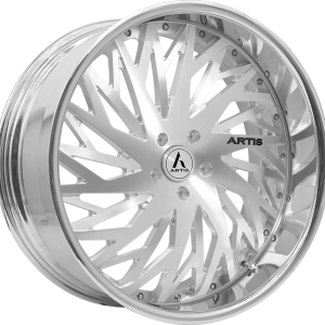 24″ ARTIS FORGED NORTHTOWN M BRUSHED SILVER FACE CHROME LIP FINISH RIMS