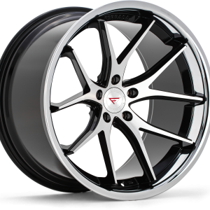 22″ FERRADA WHEELS FR2 BLACK MACHINED CHROME LIP FINISH RIMS