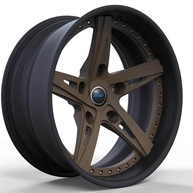 Nissan Y31 Cedric 1990 Custom 2-PC Forged Rims Bronze And Black 18x9.0 And 18x10