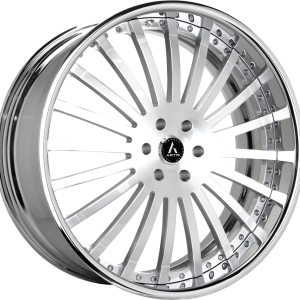 22″ ARTIS FORGED WHEELS CORONADO BRUSHED SILVER FACE CHROME LIP FINISH RIMS