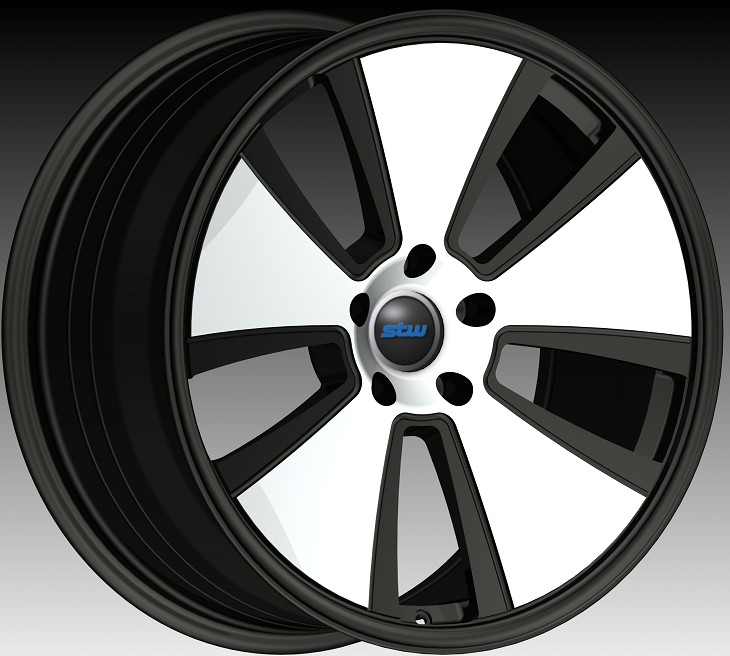 High Quality 5-Spoke Black with Silver Face 1PC forged Aluminum Wheels