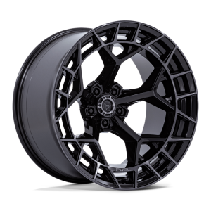 22″ FUEL WHEELS FC873 CHARGER GLOSS BLACK BRUSHED FACE DARK TINT 5-LUG OFF-ROAD RIMS