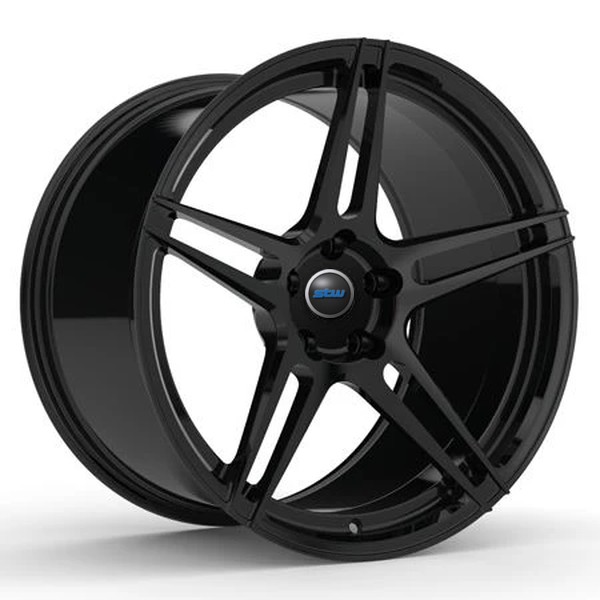 19inch Monoblock 1 Piece Wheels For Mustang GT Concave Hyper Black Forged Rims