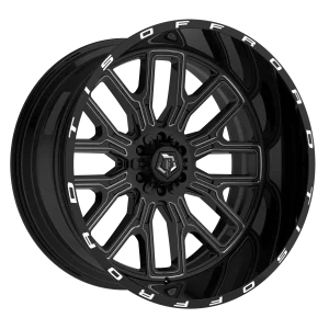 22″ TIS WHEELS 560BM GLOSS BLACK MILLED FINISH RIMS