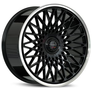 22″ KOKO KUTURE WHEELS CLASSICA GLOSS BLACK POLISHED LIP FINISH FLOW FORMED RIMS