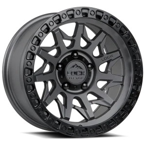 17″ LOCK OFF-ROAD WHEELS LUNATIC MATTE GREY MATTE BLACK RING FINISH RIMS