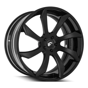 22″ FORGIATO WHEELS FONDARE-ECL SATIN BLACK WITH GLOSS BLACK LIP FORGED FINISH RIMS