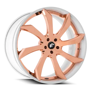 24″ FORGIATO WHEELS FONDARE-ECL ROSE GOLD WITH WHITE LIP FORGED FINISH RIMS