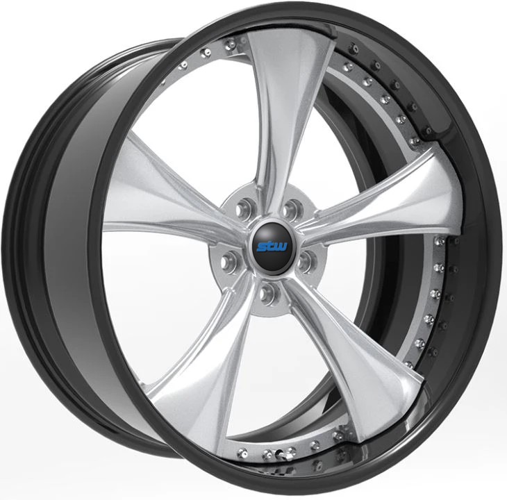 Silver Centers Gloss Black Barrel Coating Forged Wheel 21inch For Lexus