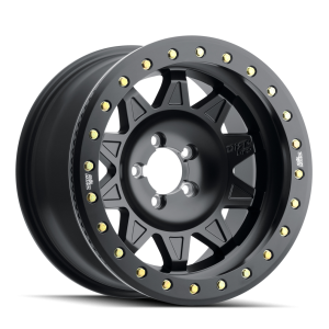17″ DIRTY LIFE WHEELS ROADKILL 9302 SATIN BLACK BLACK BEADLOCK OFF-ROAD RIMS