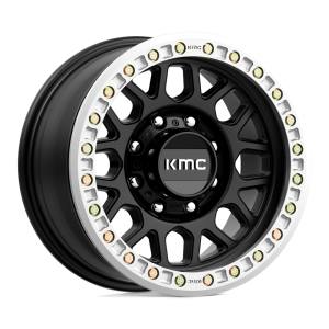 17″ KMC WHEELS KM234 GRENADE DESERT BEADLOCK SATIN BLACK FINISH RIMS
