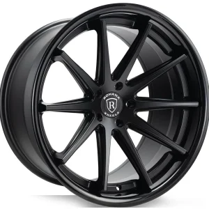 20″ ROHANA WHEELS RFC10 MATTE BLACK GLOSS BLACK LIP FLOW FORMED FINISH RIMS