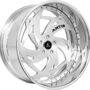 19″ ARTIS FORGED WHEELS LUNA BRUSHED SILVER FACE CHROME LIP FINISH