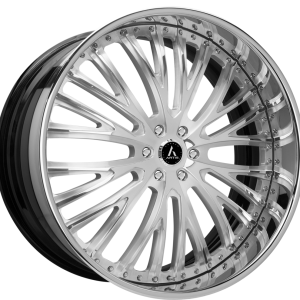 24″ ARTIS FORGED WOODWARD BRUSHED SILVER FACE CHROME LIP FINISH RIMS