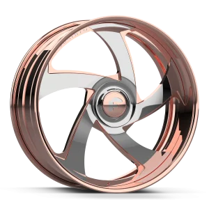 24″ FORGIATO WHEELS SR01 ROSE GOLD OVER CHROME ACCENTS XL FLOATING CAP FORGED FINISH RIMS