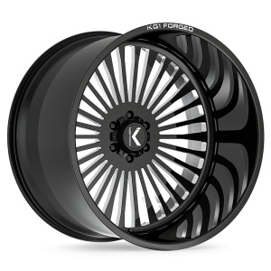26″ KG1 FORGED WHEELS VEGAS KF051 GLOSS BLACK MILLED FINISH RIMS