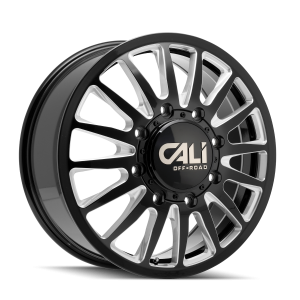 22″ CALI WHEELS SUMMIT DUALLY 9110D GLOSS BLACK W/MILLED SPOKES FINISH RIMS