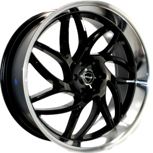 20″ ELEGANCE WHEELS MAGIC GLOSS BLACK WITH MACHINED LIP FINISH RIMS