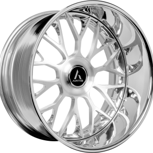 20″ ARTIS FORGED WHEELS DESTIN XL BRUSHED SILVER FACE CHROME LIP FINISH