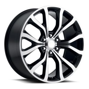 22″ FACTORY REPRODUCTION FORD EXPEDITION WHEELS FR 52 BLACK MACHINED FINISH RIMS