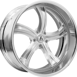 24″ ARTIS FORGED KOKOMO M BRUSHED SILVER FACE CHROME LIP FINISH RIMS