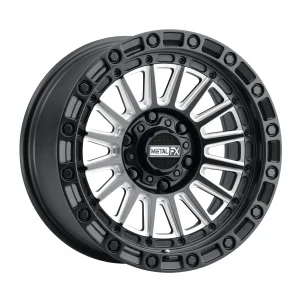 20″ METAL FX OFF-ROAD WHEELS ROGUE TRUCK SATIN BLACK CONTRAST CUT FINISH RIMS