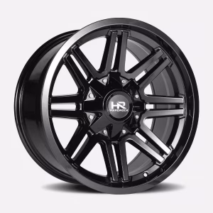 20″ HARDROCK WHEELS H715 WARRIOR GLOSS BLACK OFF-ROAD RIMS