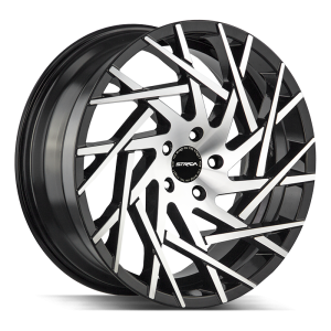 24″ STRADA WHEELS NIDO GLOSS BLACK MACHINED RIMS