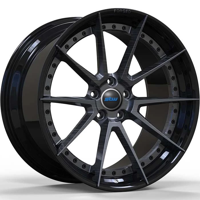 LOTUS EXIGE Custom Forged 2-PC Aluminum Alloy Rims Gloss Black Staggered 17 And 18