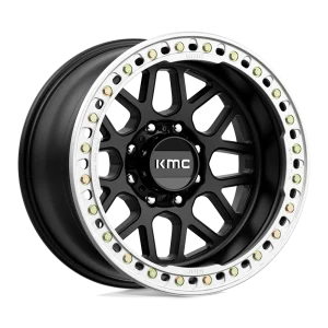20″ KMC WHEELS KM235 GRENADE CRAWL BEADLOCK SATIN BLACK FINISH RIMS