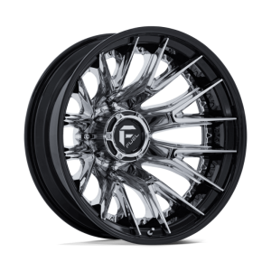 22″ FUEL WHEELS D407 CATALYST DUALLY CHROME GLOSS BLACK LIP OFF-ROAD FUSION FORGED RIMS