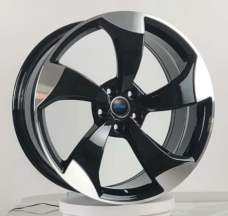 Staggered Monoblock Forged Wheel Black Machined Face For Audi S4