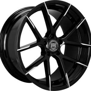 20″ LEXANI WHEELS STUTTGART GLOSS BLACK WITH MACHINED TIPS FINISH RIMS