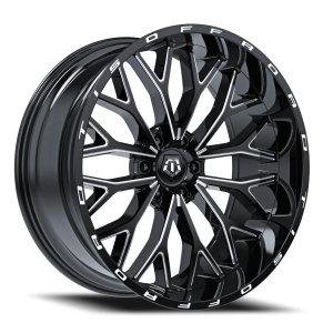 22″ TIS WHEELS 565BM GLOSS BLACK MILLED FINISH RIMS