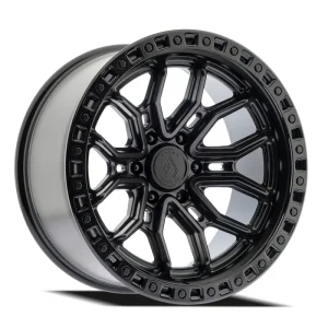 20″ ARENA WHEELS CO A120 TERRA SATIN BLACK CENTER GLOSS BLACK LIP OFF-ROAD RIMS