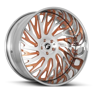 22″ FORGIATO WHEELS BIAFORCA 2-TONE CHROME WITH ROSE GOLD ACCENTS FORGED FINISH RIMS